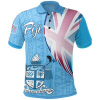 Fiji Polynesian Polo Shirt Fiji Flag Unisex Blue - Polynesian Pride
