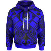Pohnpei Hoodie Blue Seal with Polynesian Tattoo Unisex Blue - Polynesian Pride