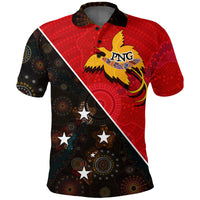 Papua New Guinea With Australian Aboriginal Print Polo Shirt LT20 Unisex Green - Polynesian Pride