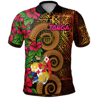 Tonga Polynesian Polynesian Polo Shirt Hibiscus Vintage Unisex Orange - Polynesian Pride