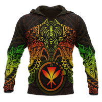 Polynesian Hawaii Hoodie Reggae Turtle Manta Ray Unisex RED - Polynesian Pride