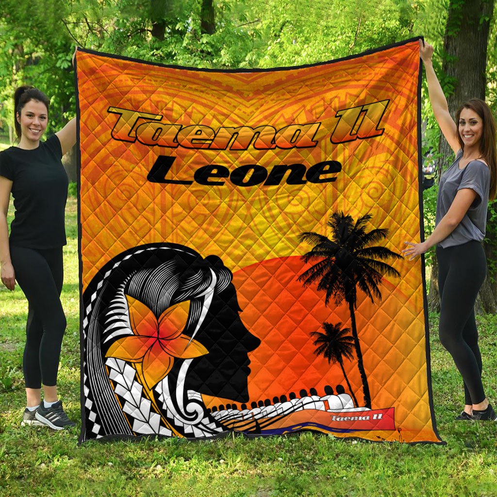 American Samoa Premium Quilt - Taema II Leone Yellow - Polynesian Pride
