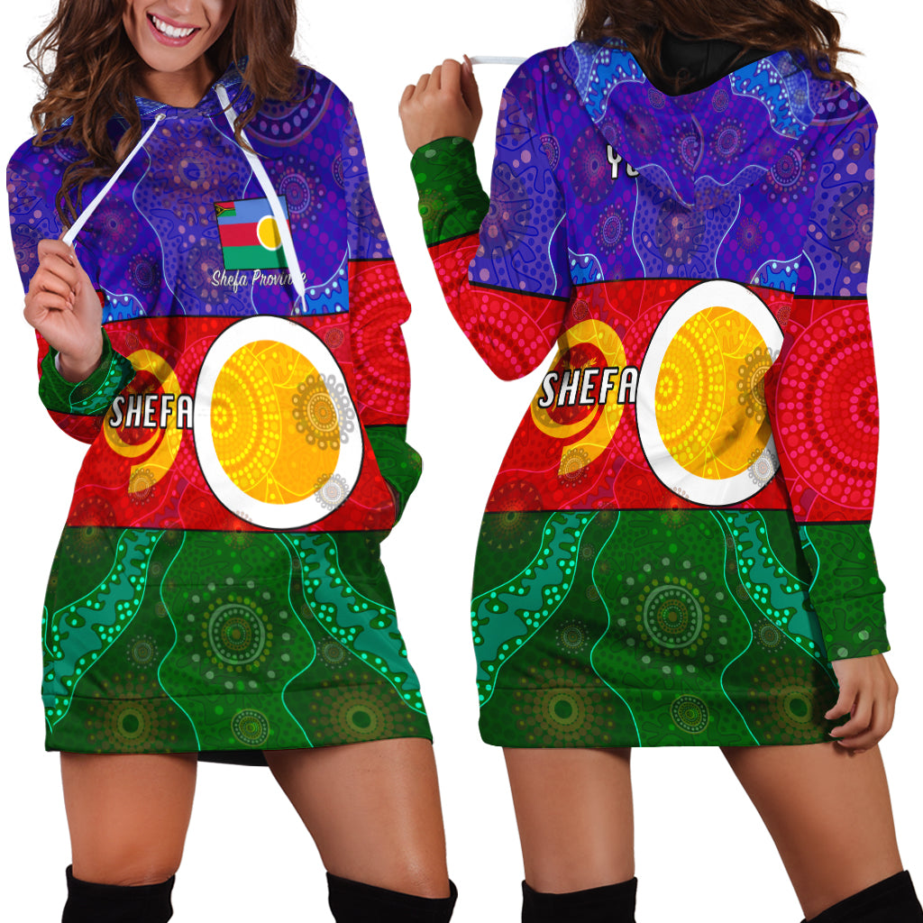 (Custom Personalised) Shefa Province Hoodie Dress - Aboriginal Patterns - LT20 Black - Polynesian Pride