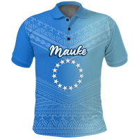 (Custom Personalised) Mauke Cook Islands Pride Polo Shirt - LT12 Unisex Blue - Polynesian Pride