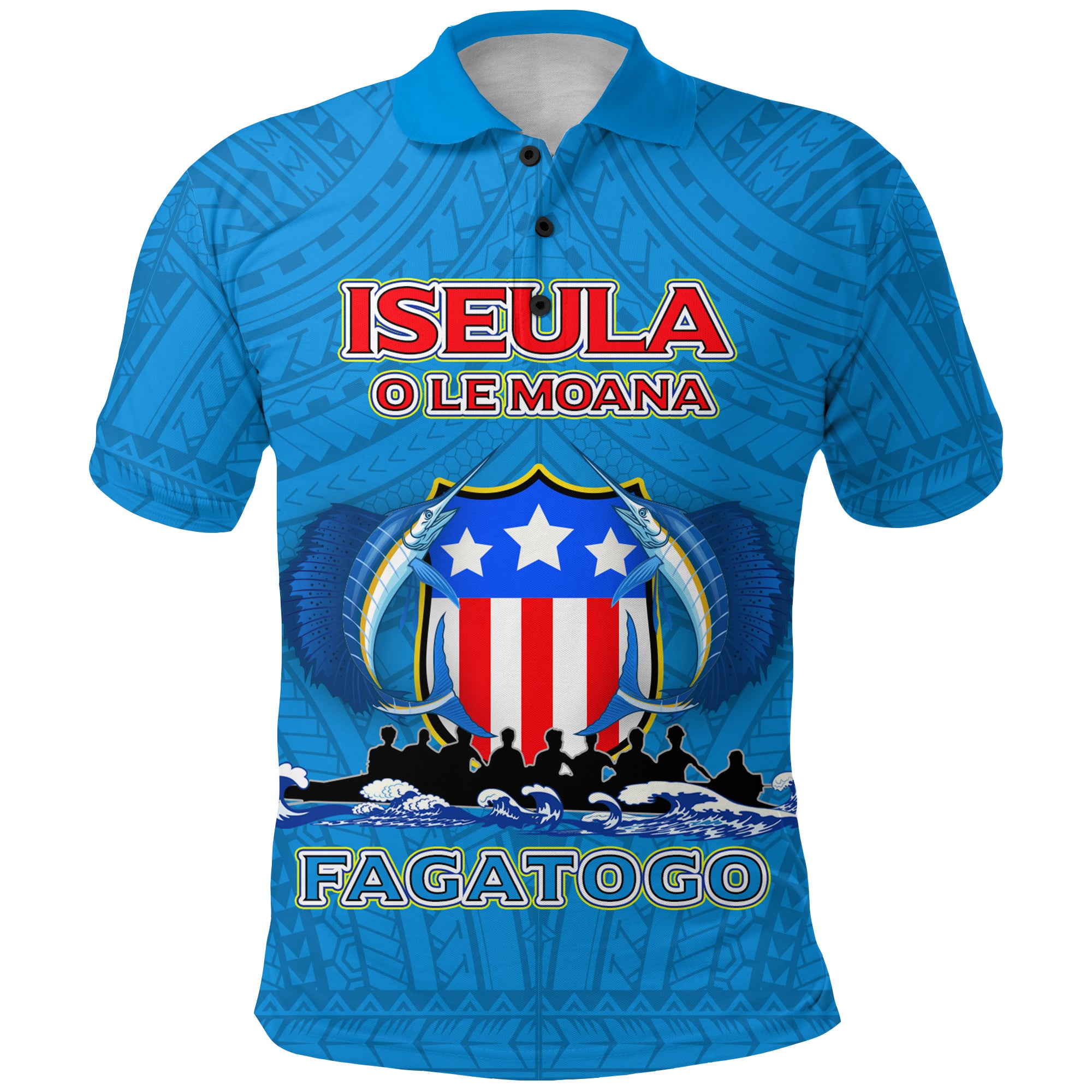 Custom American Samoa Polo Shirt Iseula o le Moana of Fagatogo Pride LT12 Unisex Blue - Polynesian Pride