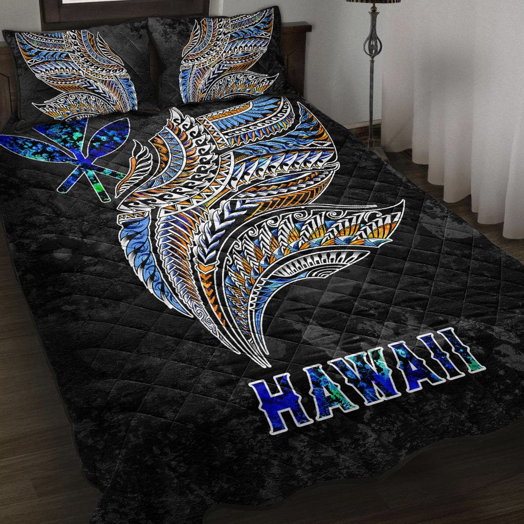 Polynesian Hawaii Quilt Bed Set - Polynesian Wings Black - Polynesian Pride
