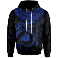 Marshall Islands Polynesian Hoodie Marshall Islands Waves (Blue) Unisex Blue - Polynesian Pride