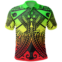 Kosrae Custom Polo Shirt Reggae Seal with Polynesian Tattoo Unisex Reggae - Polynesian Pride