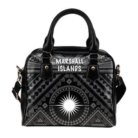Marshall Shoulder Handbag - Marshall Seal With Polynesian Tattoo Style ( Black) - Polynesian Pride