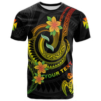 Wallis and Futuna Custom T Shirt Reggae Plumeria Flowers with Spiral Patterns Unisex Art - Polynesian Pride