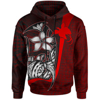 Papua New Guinea Polynesian Hoodie Red Turtle with Hook Unisex RED - Polynesian Pride
