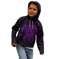 Tahiti Polynesian Custom Hoodie Vintage Polynesian Turtle (Purple) - Polynesian Pride