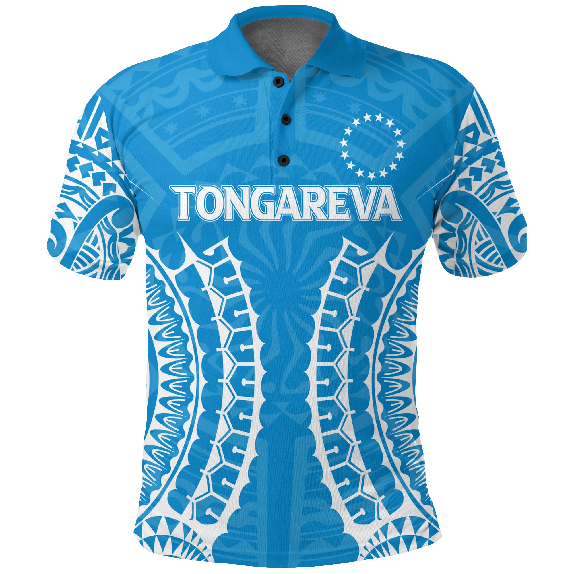 Custom Cook Islands Tongareva Polo Shirt Tribal Pattern LT12 Unisex Blue - Polynesian Pride