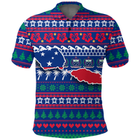 Samoa Christmas Polo Shirt Ugly Christmas LT12 Unisex Blue - Polynesian Pride