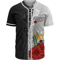 Nauru Polynesian Baseball Shirt - Coat Of Arm With Hibiscus White Unisex White - Polynesian Pride