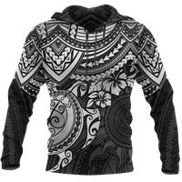 Hoodie Polynesian White Turtle Unisex White - Polynesian Pride
