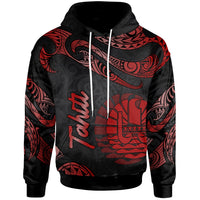 Tahiti Hoodie Polynesian Tattoo Red Version Unisex Red - Polynesian Pride