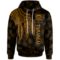 Tuvalu Hoodie Polynesian Wings (Golden) Unisex Golden - Polynesian Pride