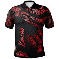 Kosrae Micronesia Polo Shirt Polynesian Tattoo Red Version Unisex Red - Polynesian Pride