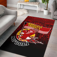 American Samoa Area Rug - Manulele Tausala Nuuuli (Ver 2) Red - Polynesian Pride