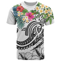 Kosrae Polynesian T Shirt Summer Plumeria (White) Unisex White - Polynesian Pride