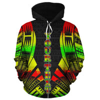 Vanuatu Polynesian Custom Zip up Hoodie Reggae Tattoo - Polynesian Pride