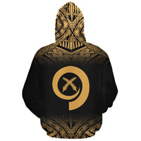 Vanuatu Polynesian Custom Zip up Hoodie Gold Fog - Polynesian Pride