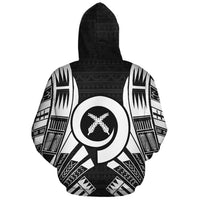 Vanuatu Polynesian Custom Zip up Hoodie Black Tattoo - Polynesian Pride