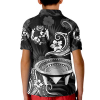 (Custom Personalised) Tonga Kumete Kava Bowl Sila Vibes - Black Kid Polo Shirt LT8 - Polynesian Pride