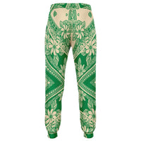 Polynesian Plumeria Mix Green Joggers - Polynesian Pride