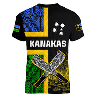 Australian South Sea Islanders Flag Style Women V Neck T Shirt LT14 - Polynesian Pride