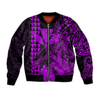 Kakau Polynesian Tribal Hawaiian Turtle with Kanaka Maoli Purple Bomber Jacket LT9 Unisex Purple - Polynesian Pride
