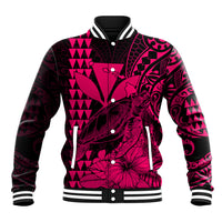 Kakau Polynesian Tribal Hawaiian Turtle with Kanaka Maoli Pink Baseball Jacket LT9 Unisex Pink - Polynesian Pride