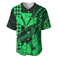 (Custom Personalised) Kakau Polynesian Tribal Hawaiian Turtle with Kanaka Maoli Green Baseball Jersey LT9 - Polynesian Pride