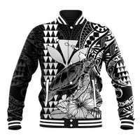 Kakau Polynesian Tribal Hawaiian Turtle with Kanaka Maoli Black Baseball Jacket LT9 Unisex Black - Polynesian Pride