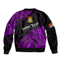 (Custom Personalised) Ribaberiki Kiribati Coat Of Arms Mix Purple Polynesian Bomber Jacket LT14 - Polynesian Pride
