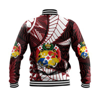 (Custom Personalised) Tonga Emancipation Day Baseball Jacket Kupesi Pattern No.2 Black LT9 - Polynesian Pride