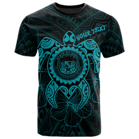 Hawaii Polynesian Custom T Shirt Vintage Polynesian Turtle (Turquoise) Unisex Turquoise - Polynesian Pride