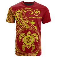 Hawaii Polynesian Custom T Shirt Vintage Polynesian Turtle (Red) Unisex Red - Polynesian Pride
