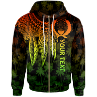 Pohnpei Custom Zip up Hoodie Polynesian Wings (Reggae) Unisex Reggae - Polynesian Pride