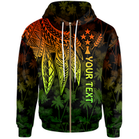 Kosrae Custom Zip up Hoodie Polynesian Wings (Reggae) Unisex Reggae - Polynesian Pride