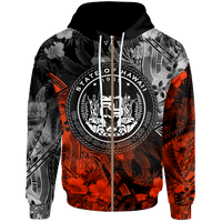 Polynesian Hawaii Zip up Hoodie Vintage Polynesian Style Unisex Brown - Polynesian Pride