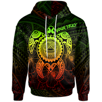Samoa Polynesian Custom Hoodie Vintage Polynesian Turtle (Reggae) Unisex Reggae - Polynesian Pride