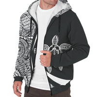 Hawaii Turtle White Polynesian Sherpa Hoodie - Circle Style - Polynesian Pride