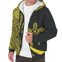 Hawaii Turtle Yellow Polynesian Sherpa Hoodie - Circle Style - Polynesian Pride