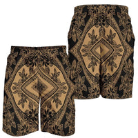 Polynesian Plumeria Mix Gold Black Men's Short Gold - Polynesian Pride