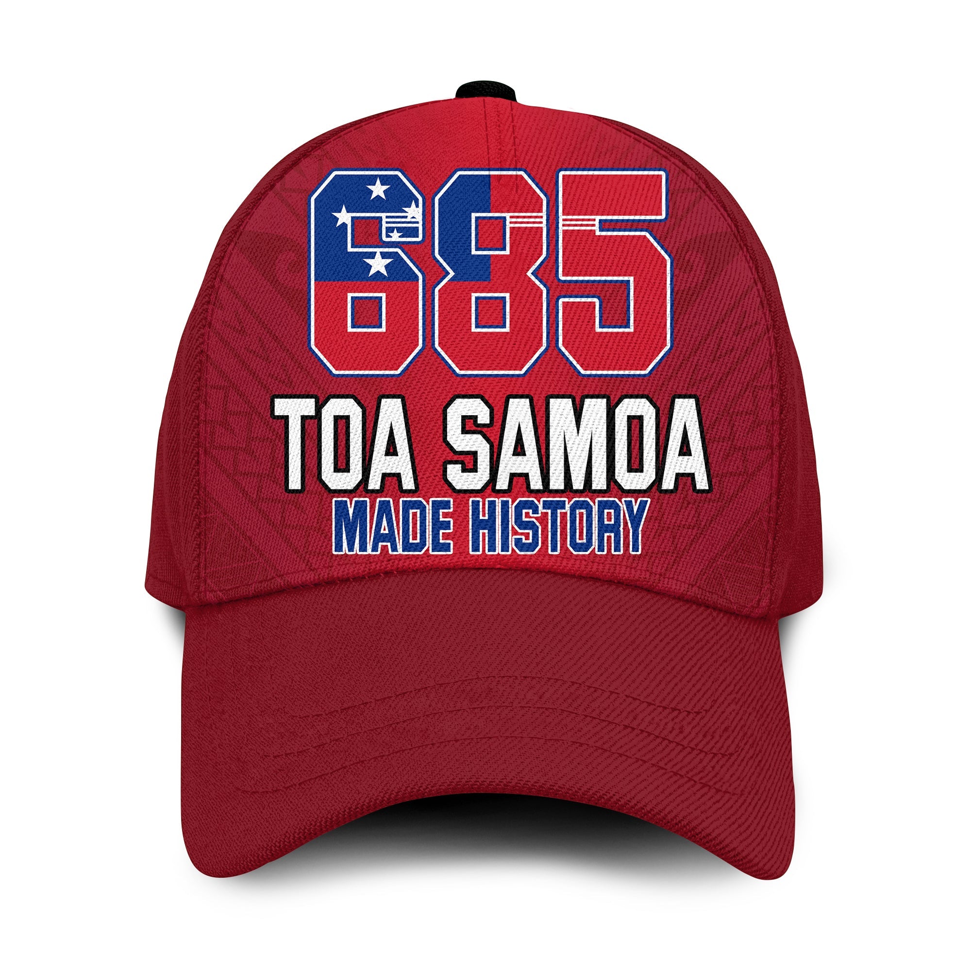 Toa Samoa Rugby Classic Cap Proud 685 Made History Red Ver.03 LT13 Classic Cap Universal Fit Red - Polynesian Pride