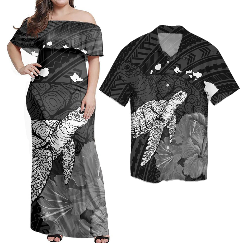 Matching Dress and Hawaiian Shirt Hawaii Polynesian Hibiscus Turtle Map RLT14 - Polynesian Pride