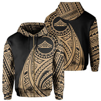 Hawaii Mauna Kea Polynesian Zip up Hoodie Tatoo Style Gold Unisex Gold - Polynesian Pride