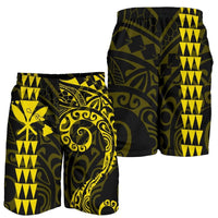 Kanaka Hawaii Map Yellow Polynesian Men's Short Men's Shorts Yellow - Polynesian Pride